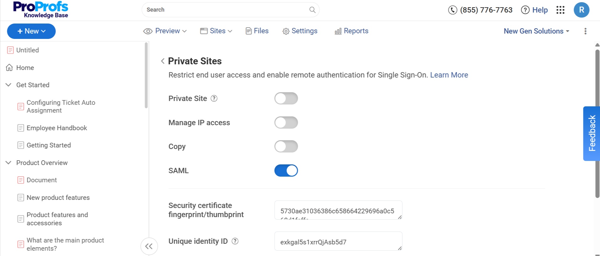 KB Private Sites Security