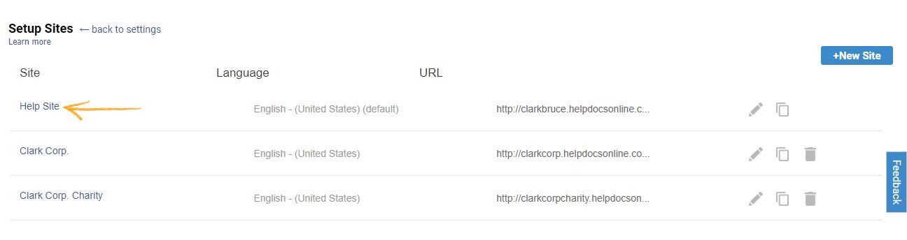 Multiple site setup in knowledge base