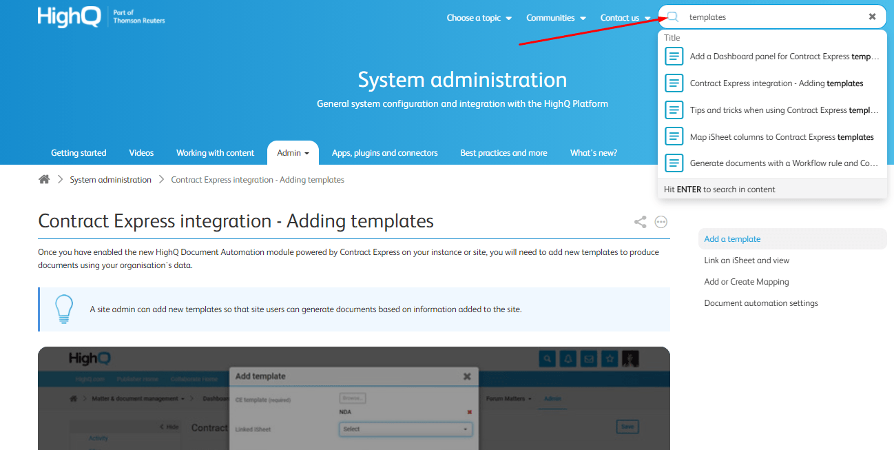 Create a searchable knowledge base