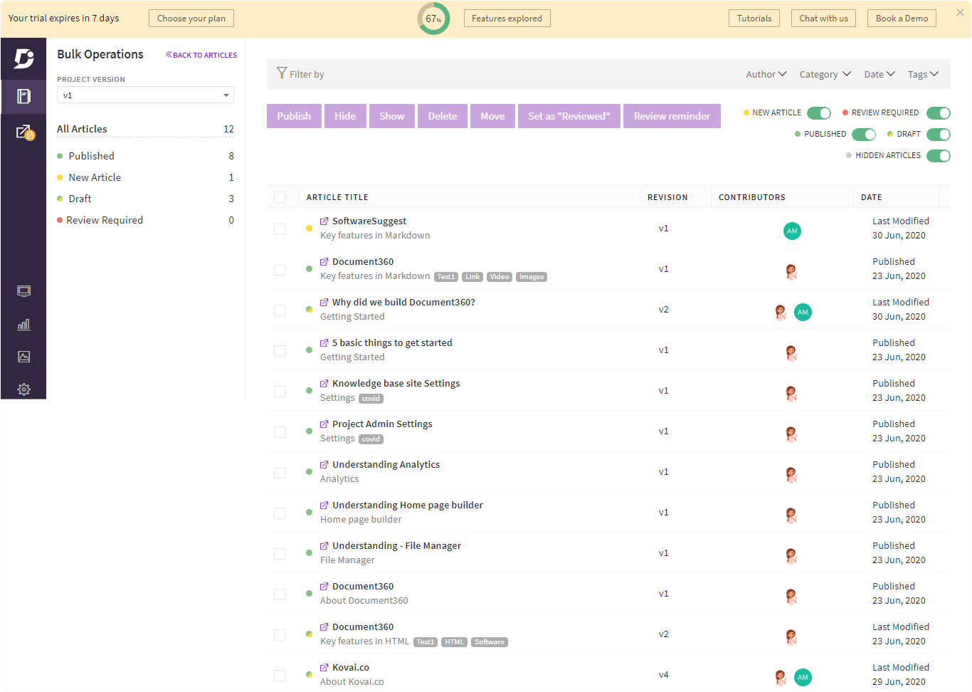 Create a user guide | Document360