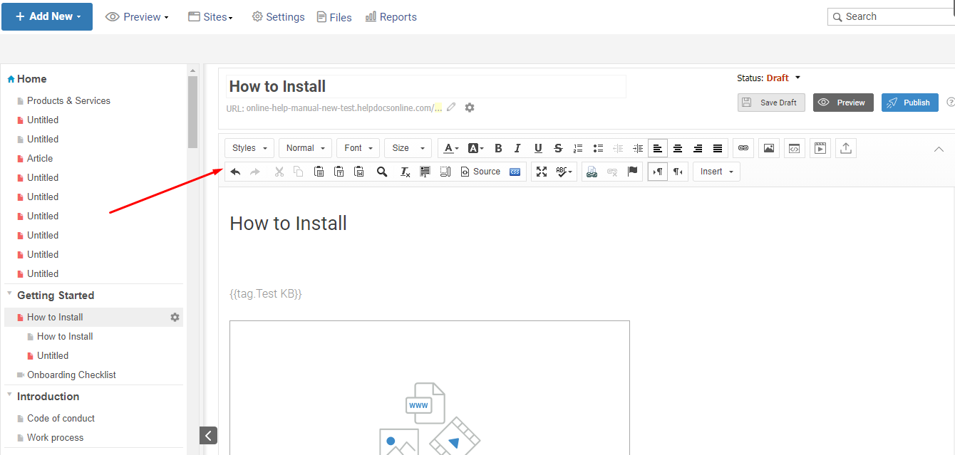 Easy Content authoring in customer portal software
