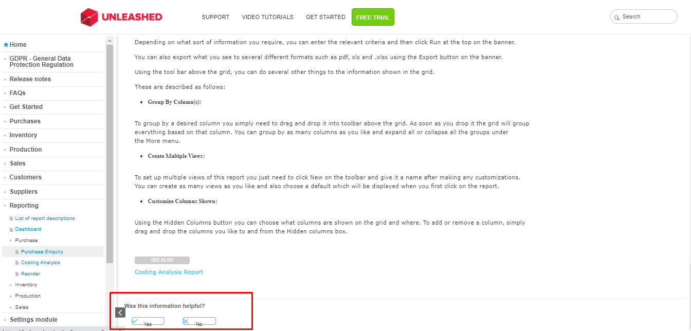 Feedback in internal wiki