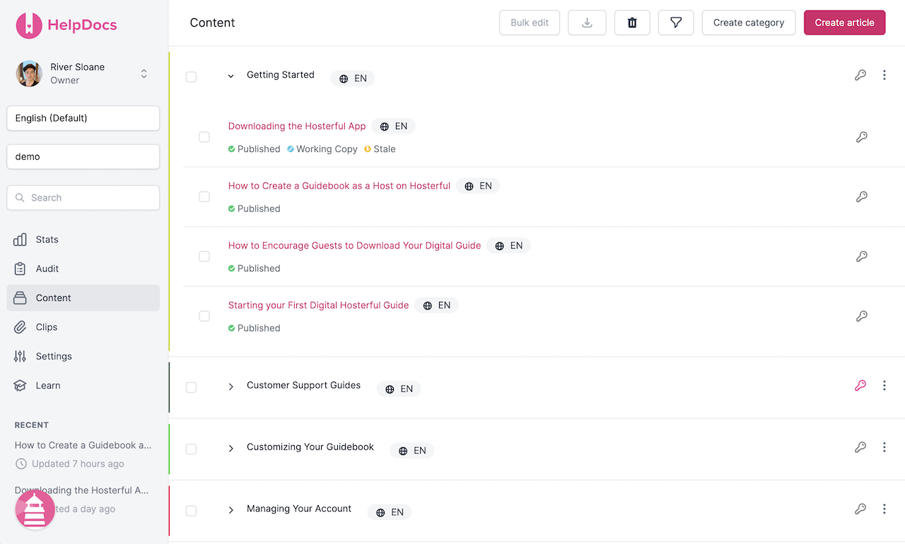 Create a user guide | HelpDocs