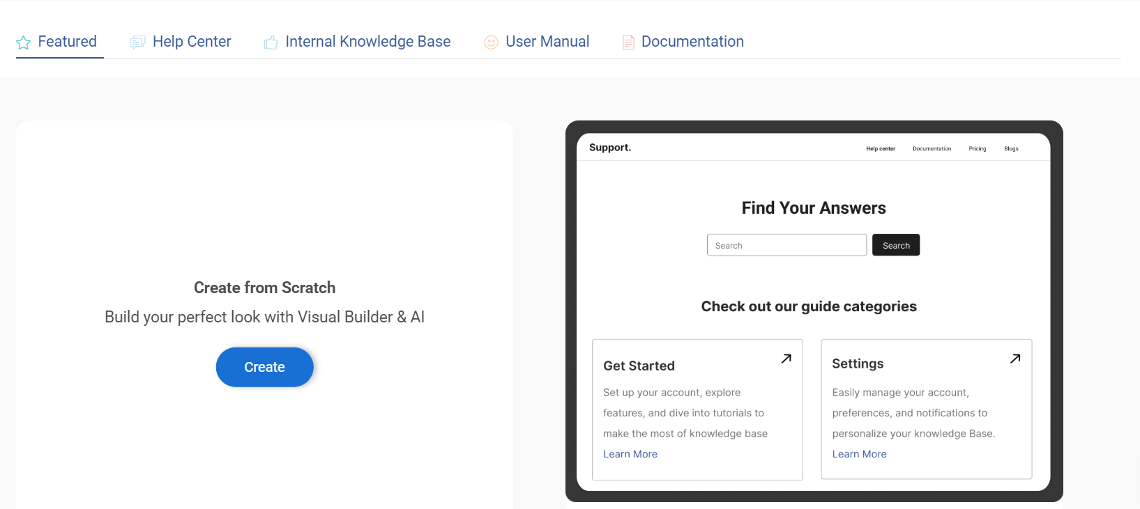Choose a user template Featured