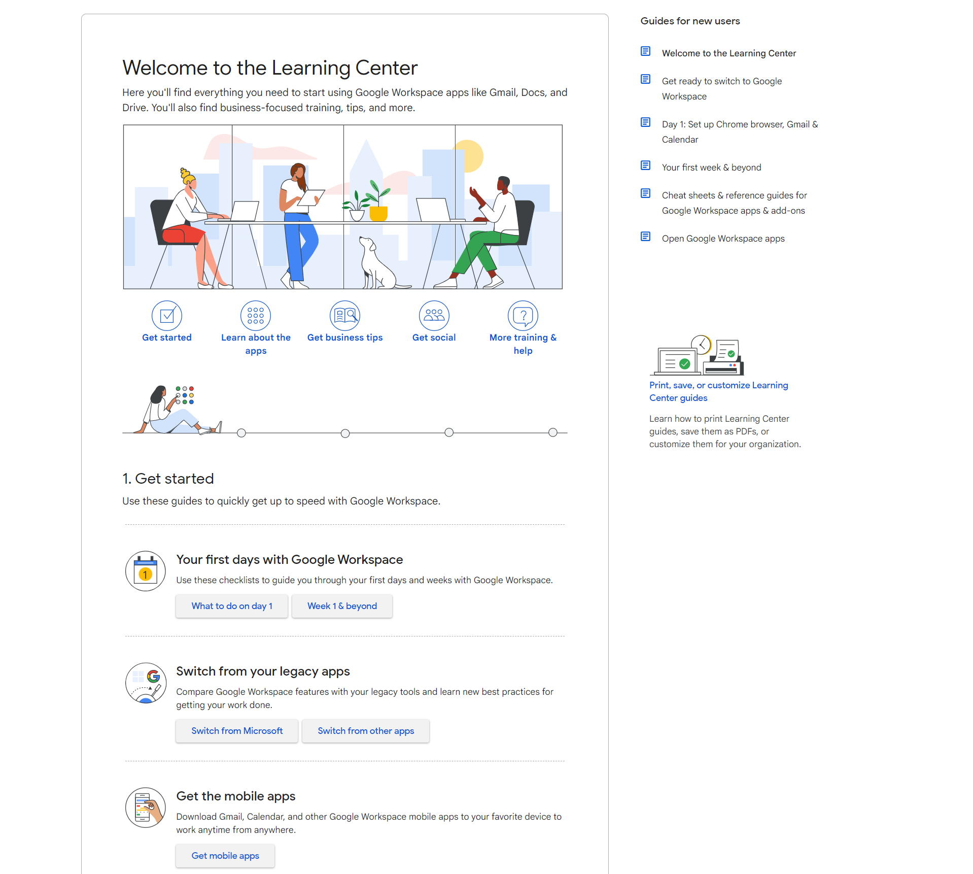 user guide add a getting started section