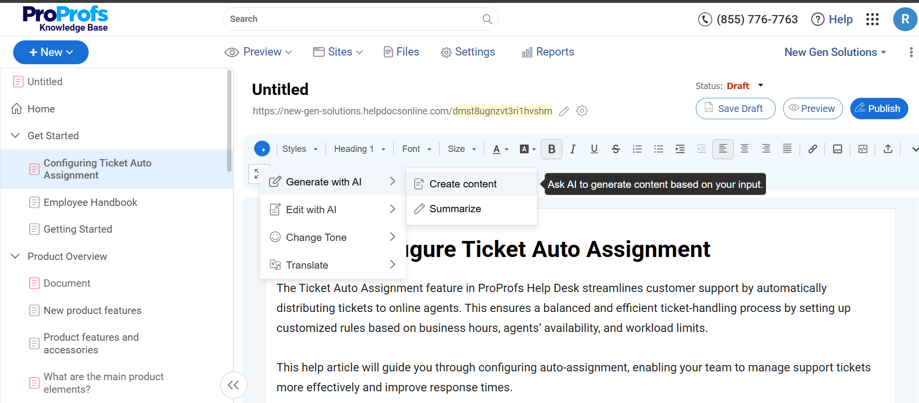 KB AI Text Editor