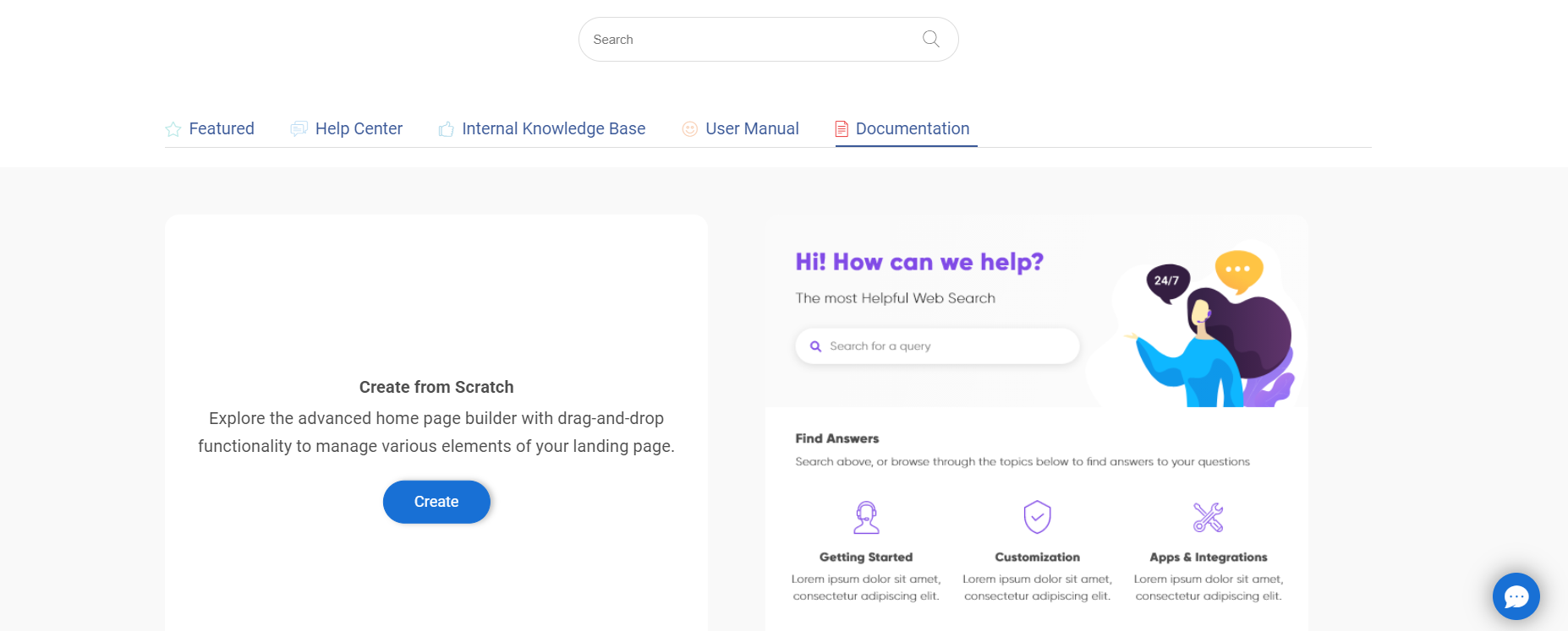 Choose a template Documentation