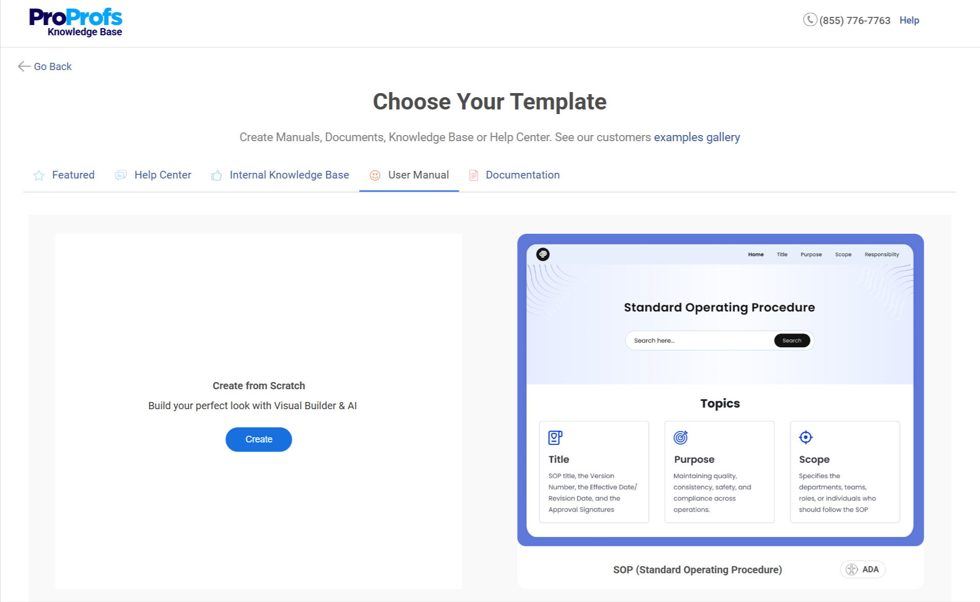 Choose a User Manual Template