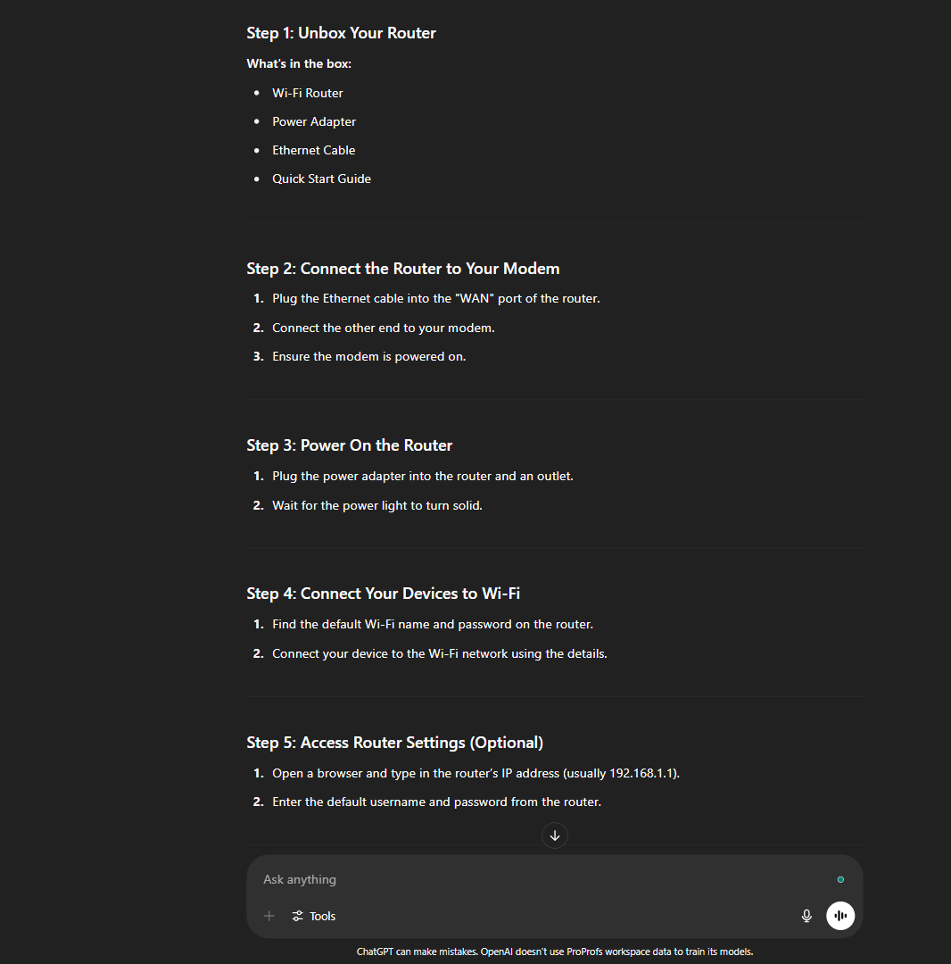 Instruction Manual Prompt & Result