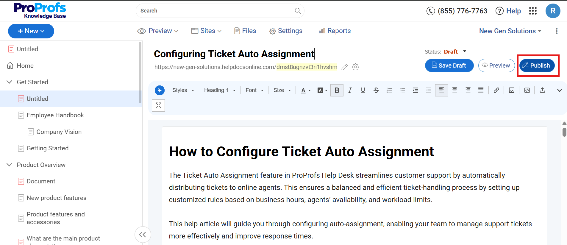 Publish New Manual
