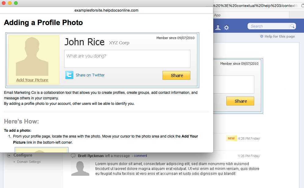 Popup example