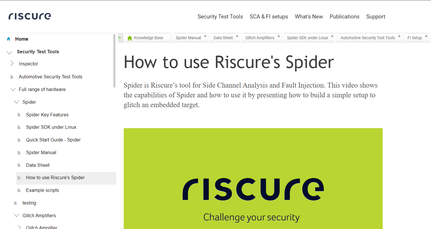 Riscure Instruction manual example