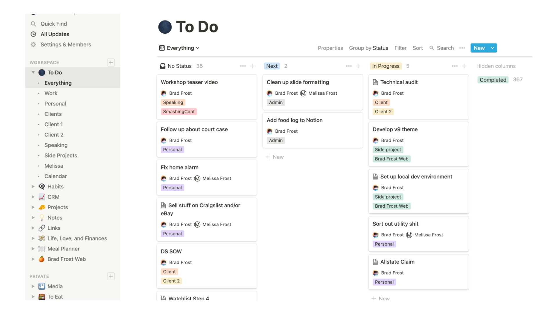 Notion-dashboard-Document360Alternatives